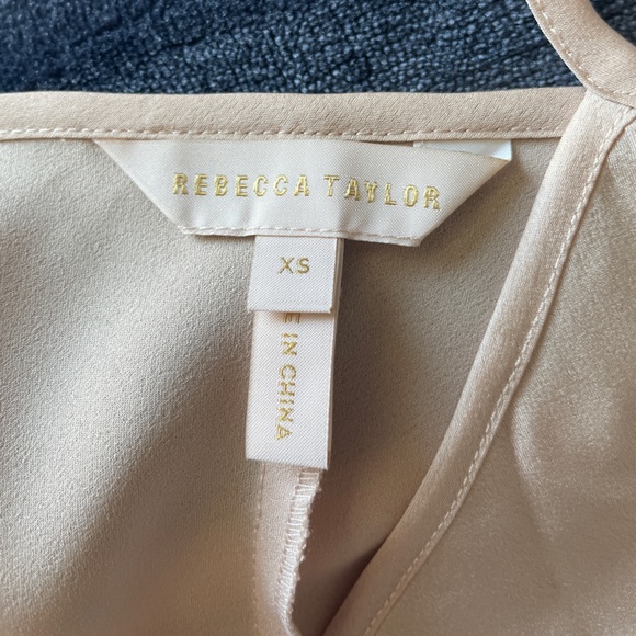 NWT Rebecca Taylor Watercolor Snake Print Elbow Sleeve Ruffle Hammered Silk Top - Picture 7 of 9